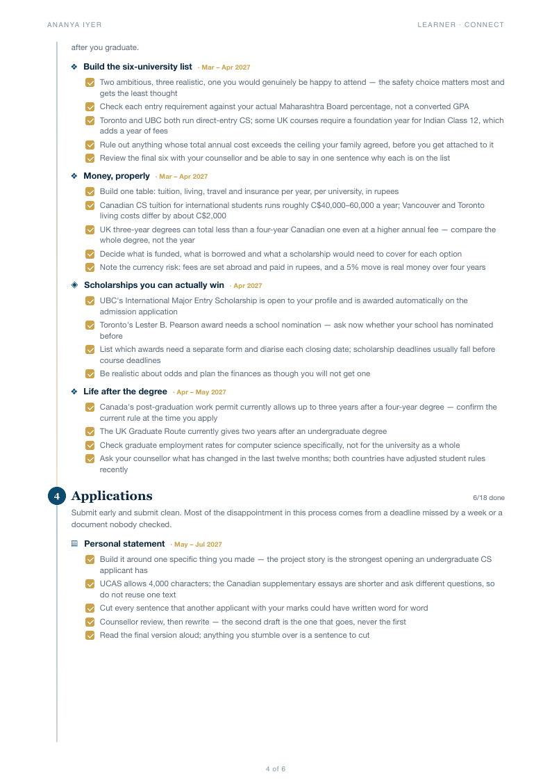 Page 4 of the sample roadmap PDF