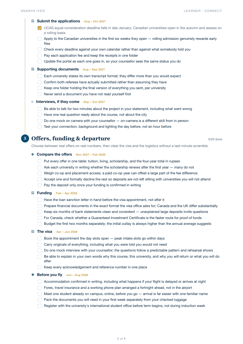 Page 5 of the sample roadmap PDF
